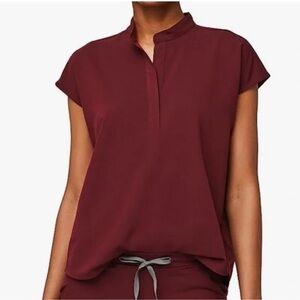 Figs Women's Top in Burgundy